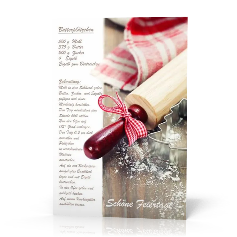 Doppelkarte Weihnachten Butterplätzchen PG11