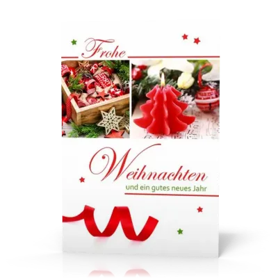 Doppelkarte Weihnachten Tannenbaumkerze PG11