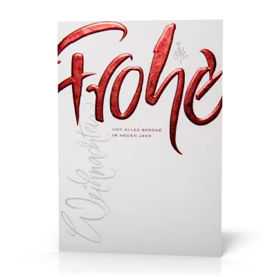 Doppelkarte Weihnachten Prägung "Frohe" PG5