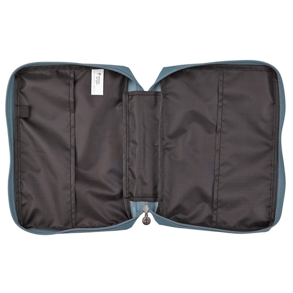 Pochette Bible, Taille L, Footprints, Turquoise-toile