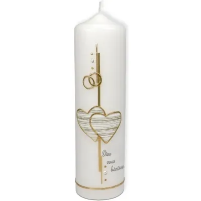 Bougie de mariage «Dieu vous bénisse»