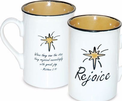 Tasse "Rejoice" jaune, "When they saw", Matt 2:10