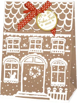 Maison en pain d'épice sac cadeau kraft