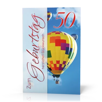 Doppelkarte 50 Heißluftballon
