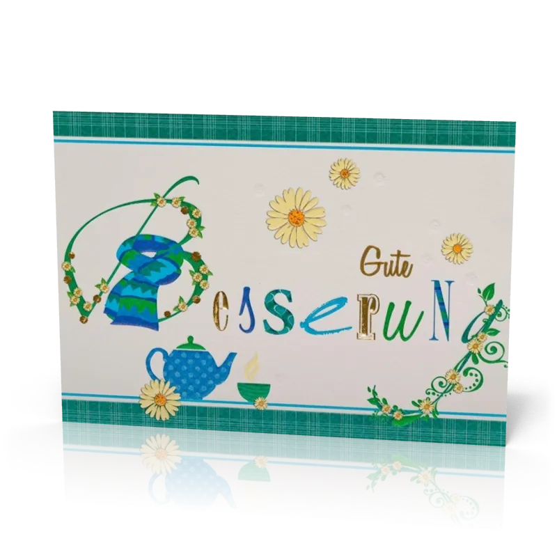 Doppelkarte Gute Besserung, Teekanne