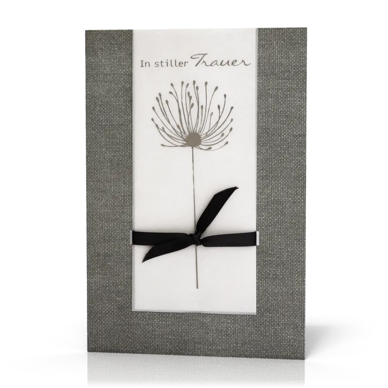 Doppelkarte Trauer Schwarze Schleife