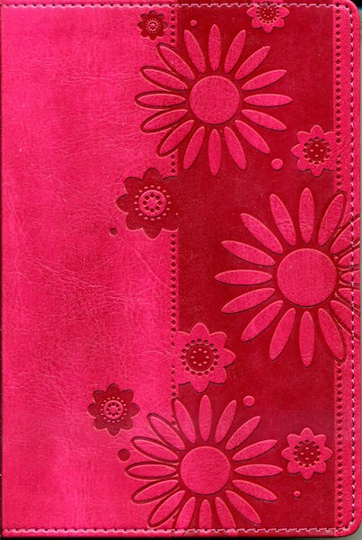 Espagnol, Bible Reina Valera 1977, ultrafine, similicuir, framboise avec fleurs, tranche argent