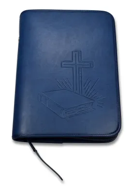 Bibelhülle Taschenausgabe - Bibel und Kreuz - Kunstleder, dunkelblau