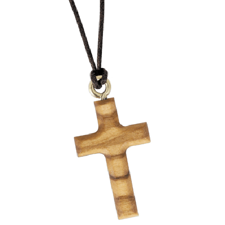 Croix en bois d'olivier avec cordon