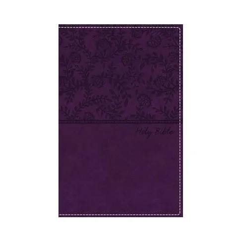 Anglais, Bible, New King James Version, gros caractères, vivella, violette avec feuillages,...