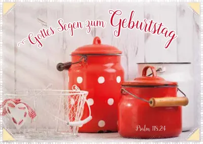 Doppelkarte Rote Email Kannen