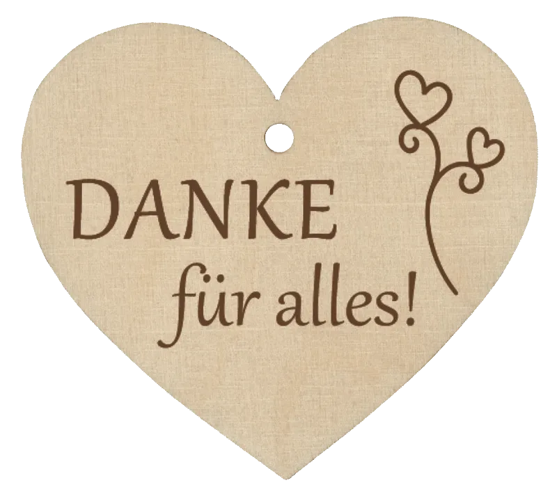 Holzherz Danke für alles