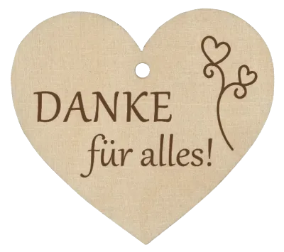 Holzherz Danke für alles