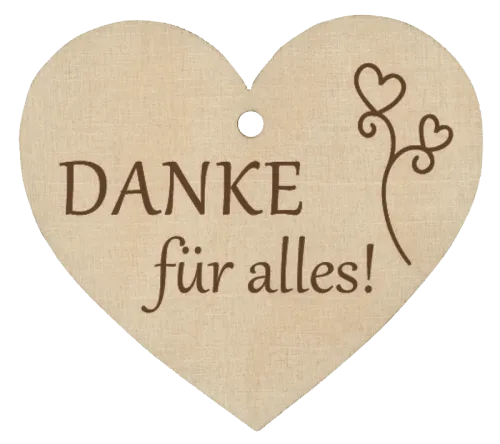 Holzherz Danke für alles