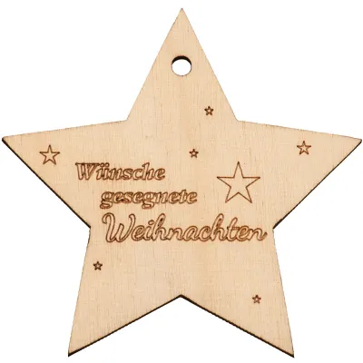 Holzstern Gesegnete Weihnachten