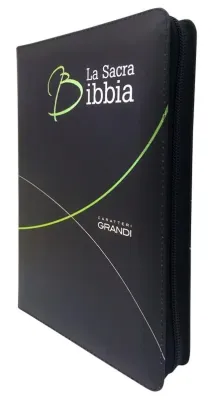 Italien, Bible gros caractères NR2006 - souple fibro noire avec fermeture éclair