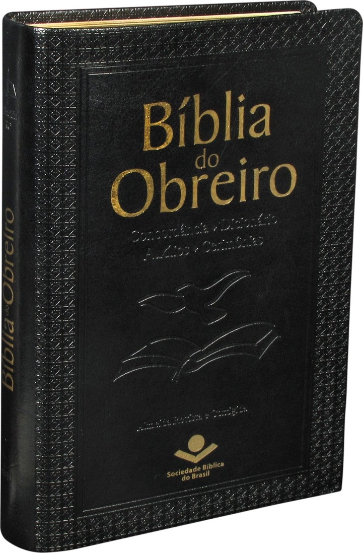 Portugais, Almeida Revista e corrigida, étude, Biblia do Obreiro , simili noir, av. tranche dorée