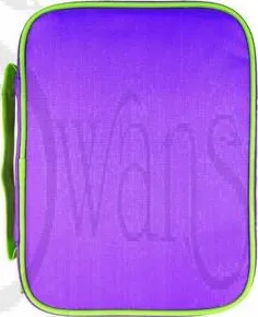 Pochette Bible M violette liseré vert