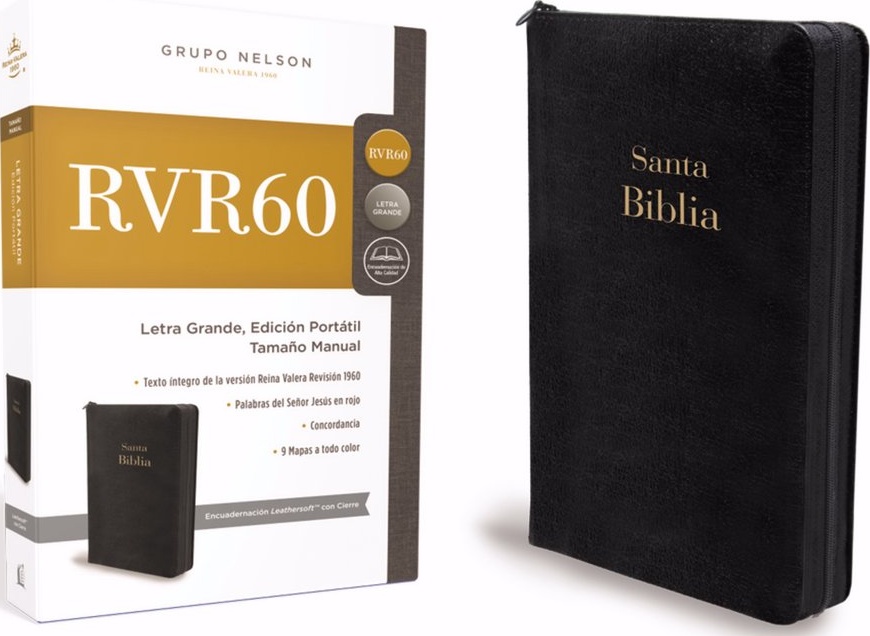 Espagnol, Bible RVR 1960, grand format, gros caractères, avec zip, noir