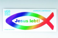 Autokleber Jesus lebt ( Fisch-regenbogen) 12,5 cm