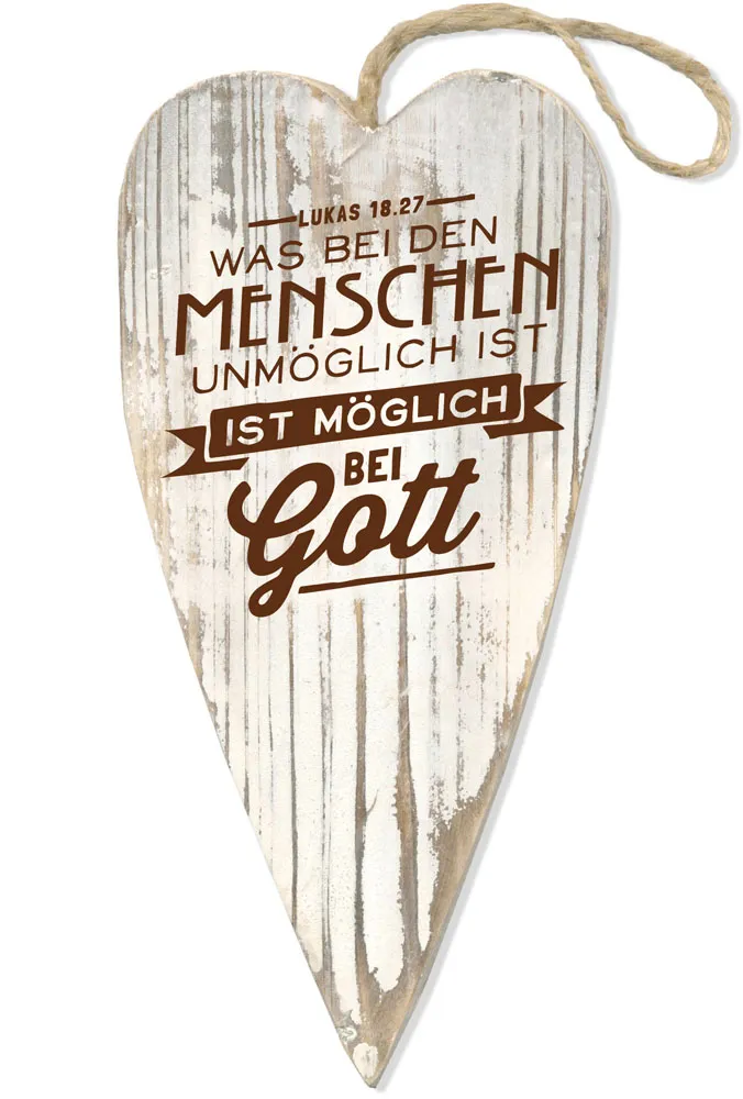 HOLZHERZ ''WAS BEI DEN MENSCHEN UNMÖGLICH IST ...''