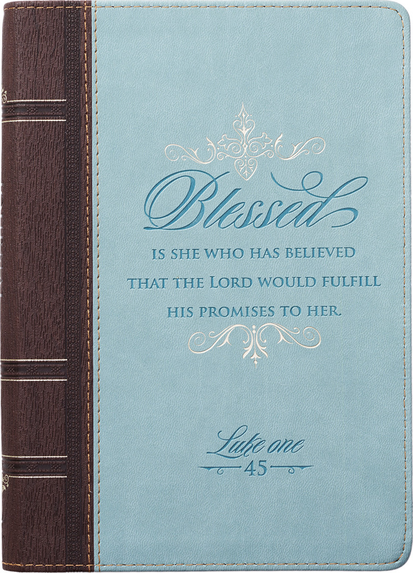 Journal Lux-Leather Blessings Zipper - Blessed is she who has believed that the Lord