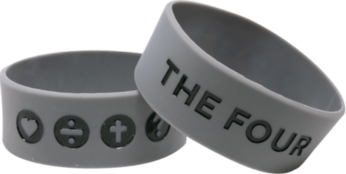 The Four- Bracelet largeur 2.5 cm- gris- 190 mm