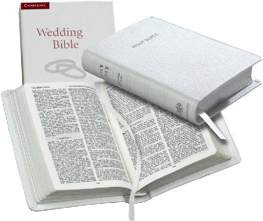 Anglais, Bible KJV, Édition de mariage, similicuir blanc.