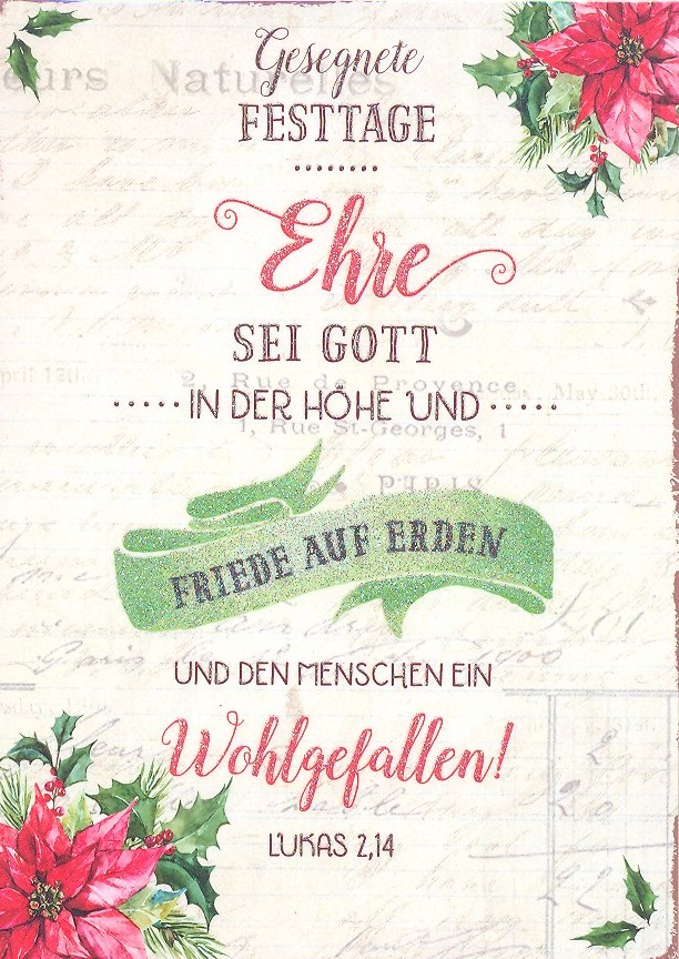 Postkarten 12 Stk.: Festtage - Ehre sei Gott