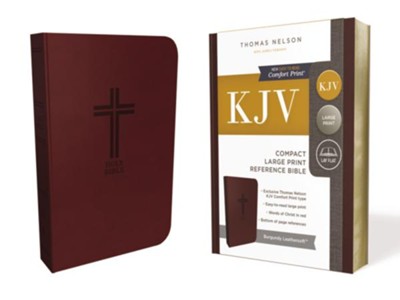 anglais KJV, Bible avec References, Compact, Leathersoft, Burgundy, Red Letter Edition, Comfort Print