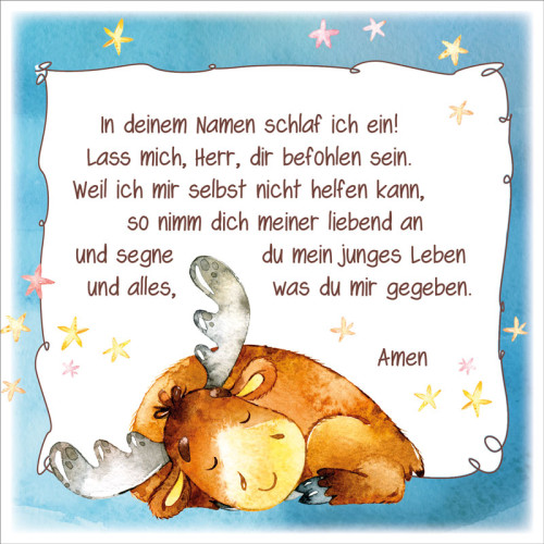 Metalltafel Schlafender Elch - 13 x 13 cm