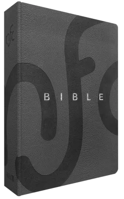 Bible Nouvelle Français Courant - couverture souple, simili cuir gris, tranche argent, avec...