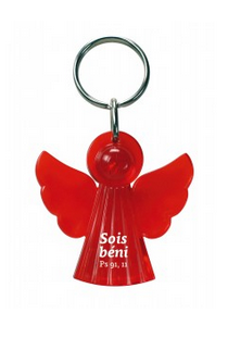 Porte-clé ange rouge - "Sois béni" Psaume 91:11