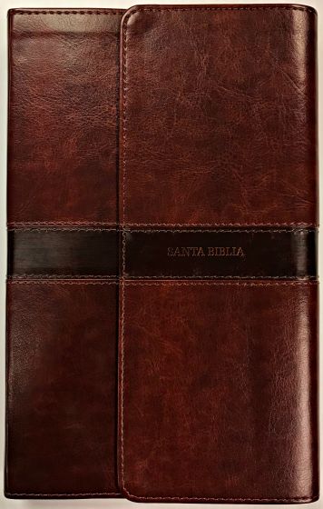 Espagnol, Bible Reina Valera 1960, ultrafine, similicuir, marron, onglets, rabat aimanté