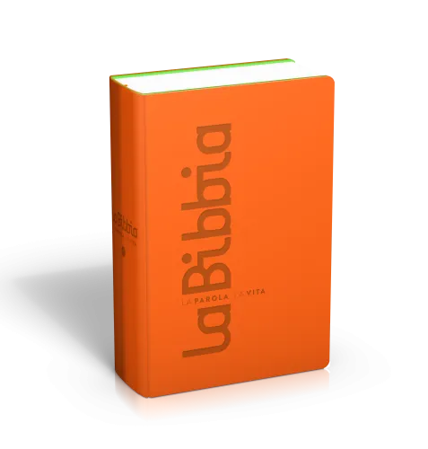 Italien, Bible format mini NR2006 - couverture souple Vivella orange/vert