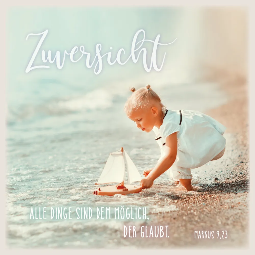 Metalltafel Zuversicht Mädchen - 13 x 13 cm