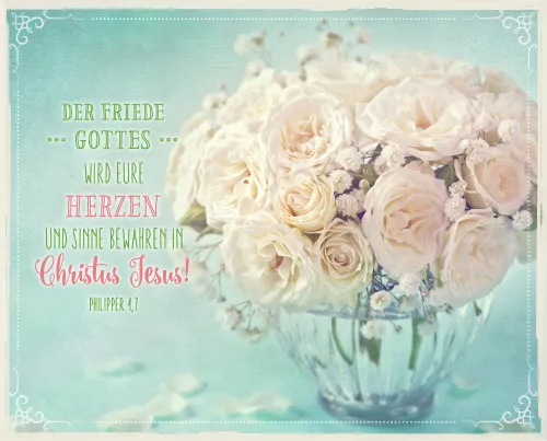 Metalltafel Weisser Rosenstrauß