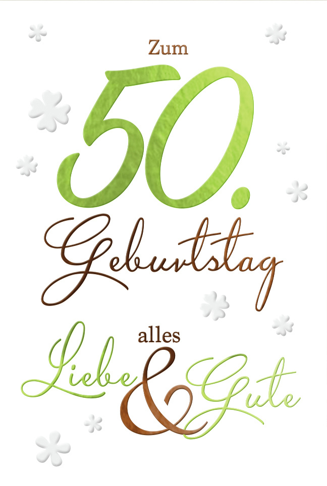 Doppelkarte 50 Alles Liebe & Gute