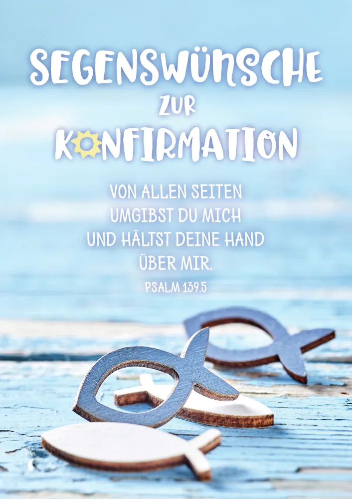 Doppelkarte Einsegnung Holzfische