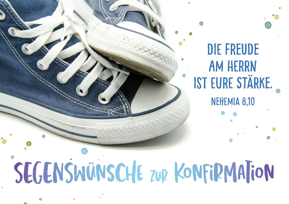 Doppelkarte Biblischen Unterricht Blaue Sneakers