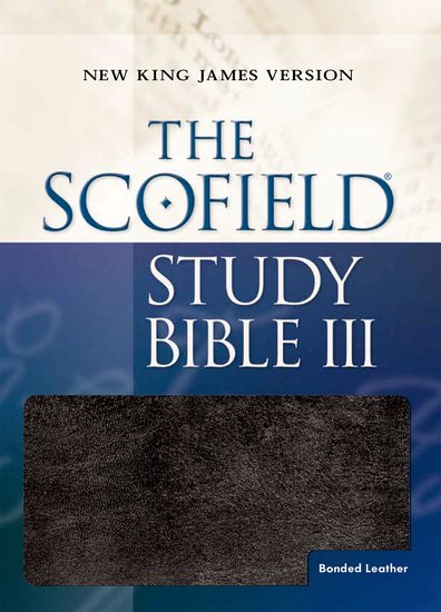 Anglais, Bible New King James Version, Scofield Study Bible III, cuir, noire, onglets