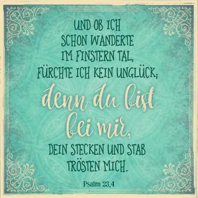 Metalltafel Denn du bist bei mir - 13 x 13 cm