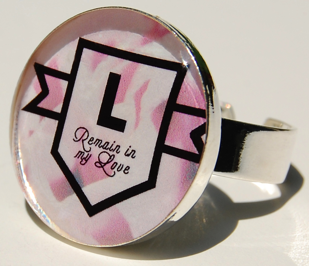 L - Remain in my Love schwarz/rosa/weiss (Bling Ring 20 mm)