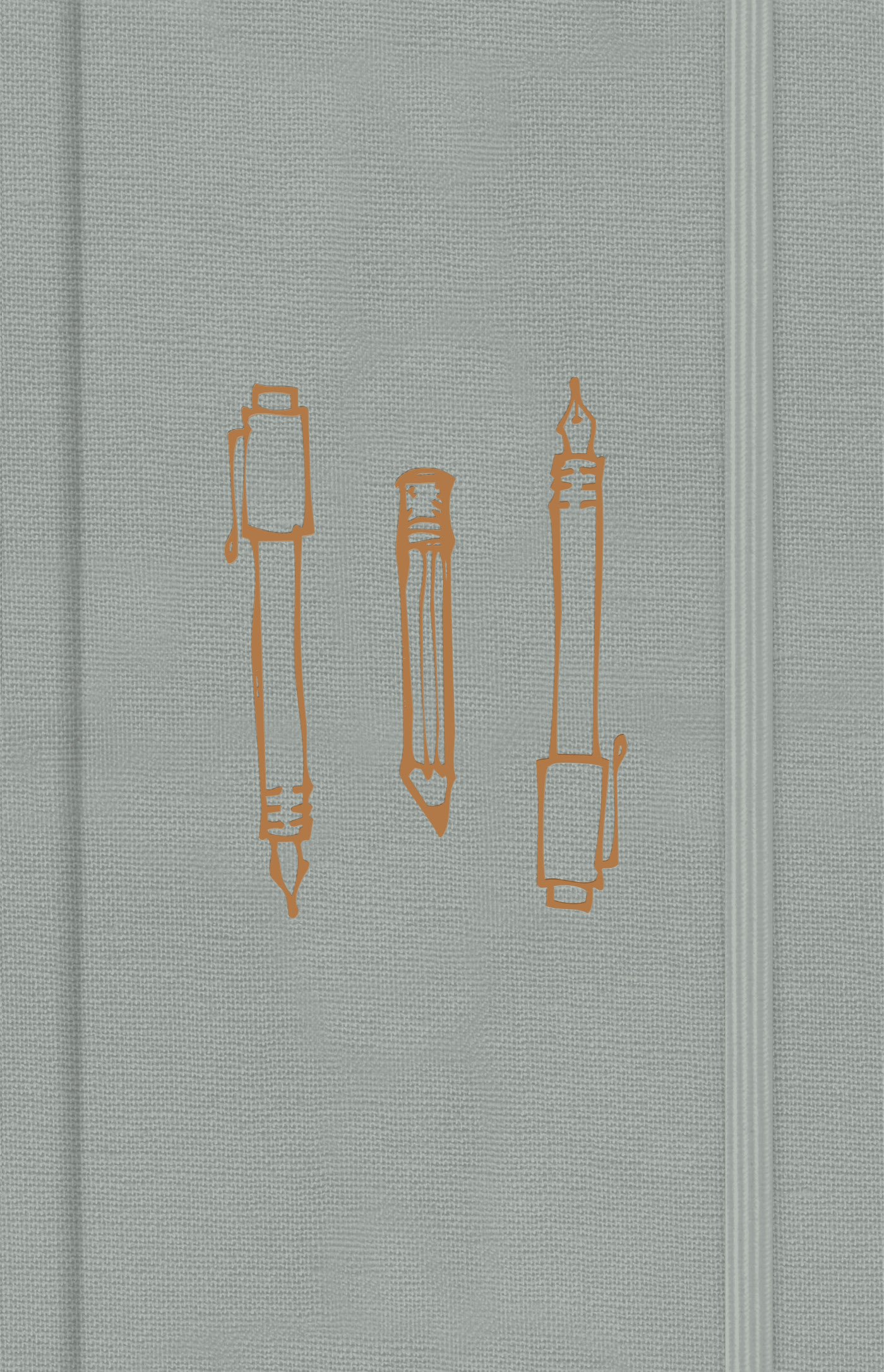 Carnet av. élastique gris avec motif stylo -couverture toilée -Versets en anglais