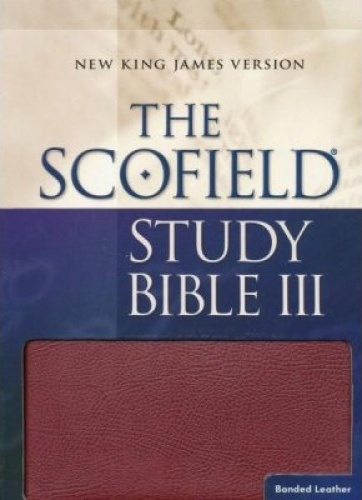 Anglais, Bible New King James Version, Scofield Study Bible III, cuir, bordeaux, onglets