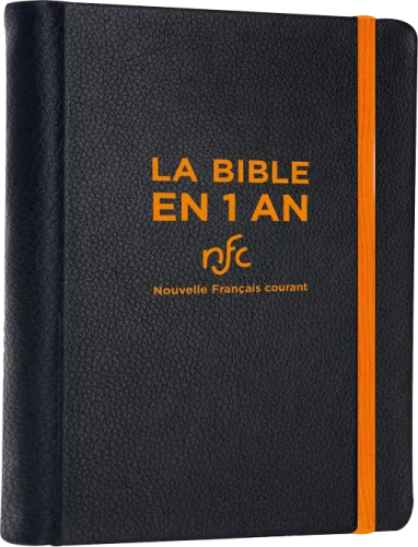 Bible Nouvelle Français courant, Bible en un an - rigide simili cuir noir - avec deutérocanoniques