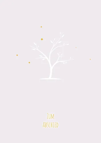 Doppelkarte Trauer Baum ohne Blätter GF