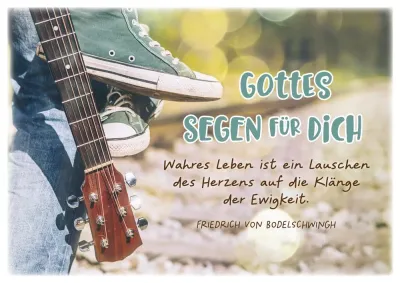 Doppelkarte biblischen Unterricht Gitarre und Sneakers