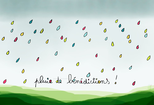 CARTE POSTALE PLUIE DE BENEDICTION