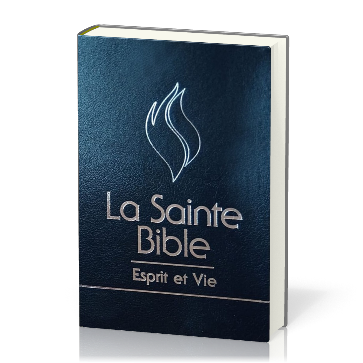 Bible Segond 1910 Esprit et Vie - Deluxe cuir bleu nuit, onglets, tranche argent, onglets, coffret cartonné souple